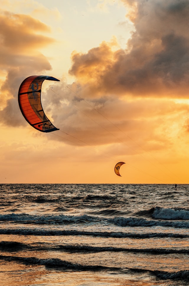 Kite surfing is just one of the popular action sports in Dubai.